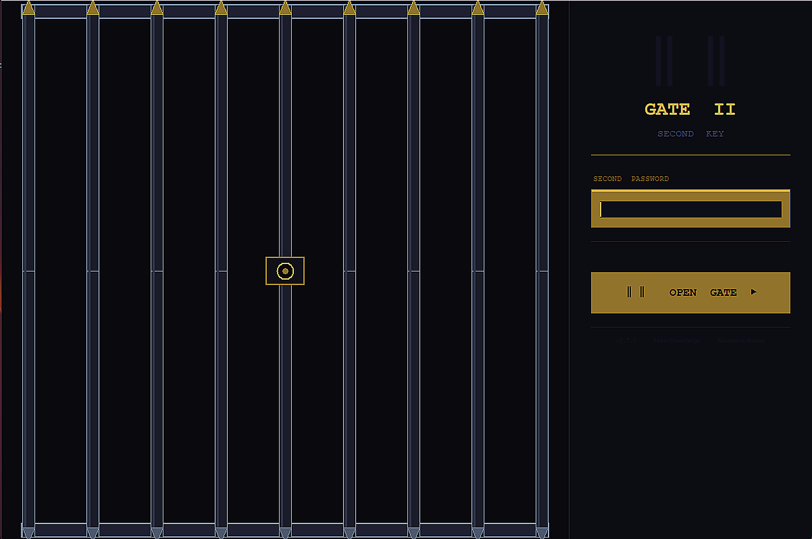 Viper Q Pro Gate Two second key screen